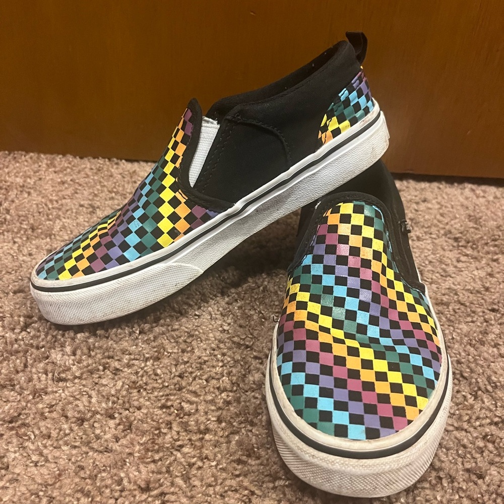 Vans Kids Sneakers - Multicolor Checkered size 3 youth